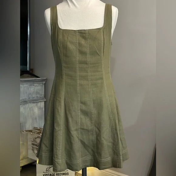 Christian Lacroix | Dresses | Christian Lacroix Beautiful Olive Green Linen  Tank Dress Nwt Size Large | Poshmark